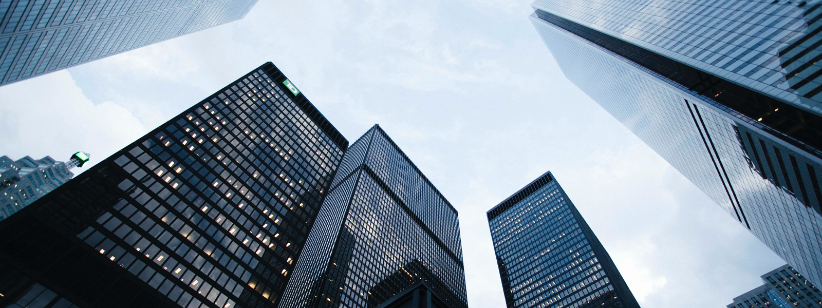 Skyscrapers in front of the sky. 