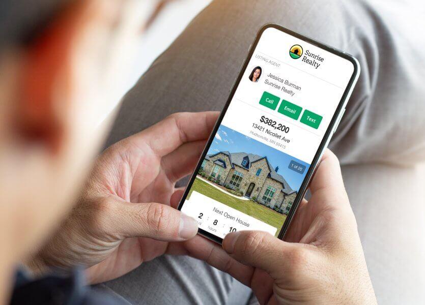 Digital advertising for real estate on phone screen - main